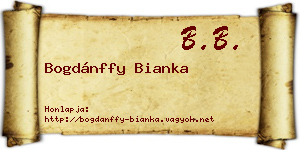 Bogdánffy Bianka névjegykártya