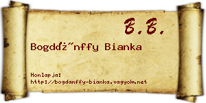 Bogdánffy Bianka névjegykártya